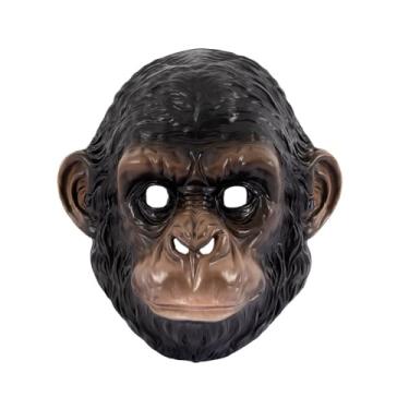 Imagem de MMSS Máscara realista de macaco preto e marrom
