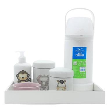 Imagem de Kit higiene bebê Safari 6 pçs - Porcelana e Pinus - 66.8 - Genérico