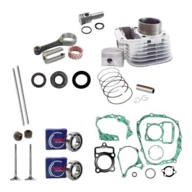 Imagem de Kit Motor Completo Cg 125 Titan 99 Rolamentos Biela Balancim - METAL L