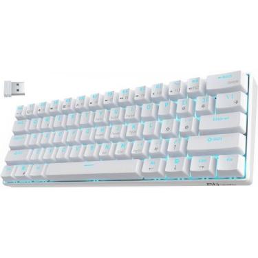Imagem de Teclado Mecânico Royal Kludge RK61 60% RGB Switch Blue, branco