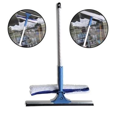Imagem de Rodo Limpa Vidros Combinado 25 Cm Régua Flanela Com Cabo Alumínio - Tw