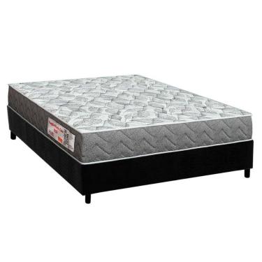 Imagem de Conjunto Box Viúva: Colchão Espuma Ortho D23 Comfortpedic + Base Crc Suede Black (128x188)