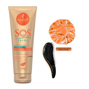 Imagem de Creme Pré e Pós-Sol SOS Verão Haskell 240g +Escova/Touca