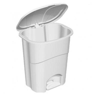 Imagem de Lixeira Com Pedal 10 litros Branca 23x30x34Cm 479 Paramount
