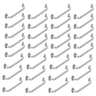 Imagem de Alça De Apoio Barra Inox 50cm Kit 24 Unidades Acessibilidade Segurança Suporte Corrimao