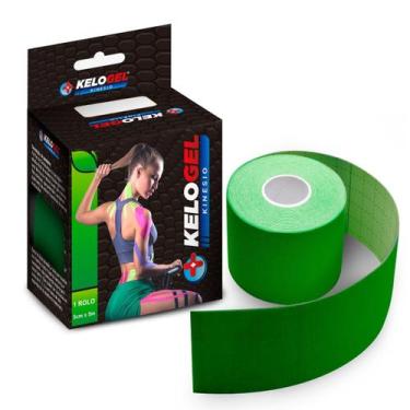 Imagem de Fita kinésio tape bandagem elás. kelogel premium 5cmx5m 1un, Verde
