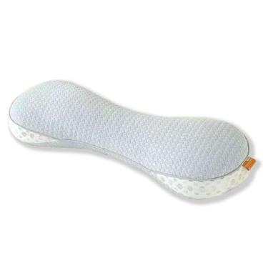 Imagem de Travesseiro de trigo sarraceno para pescoço e cervical, travesseiros de casco de trigo sarraceno para dormir, suporte de pescoço para dorminhocos nas costas e laterais para dor no pescoço (azul)