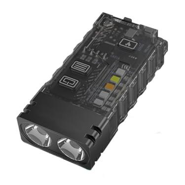 Imagem de Mini Lanterna LED com Luz Lateral COB, ímã, Impermeável, Campainha e Isqueiro de Arco, USB Tipo-C Recarregável EDC Lanterna -13 Modos de Luz, para Trabalho Noturno, Emergência de Desastres (Preto)