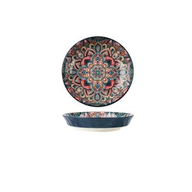 Imagem de Conjunto de utensílios de mesa criativos para casa, tigela de sopa grande, prato retrô de salada, prato de vegetais - prato de arroz de 20 cm