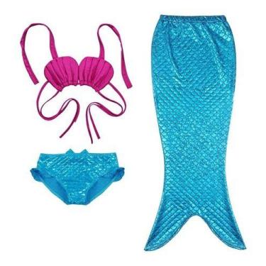 Imagem de Cauda De Sereia Com Biquíni Sem Nadadeira Infantil Menina - anjo da ma