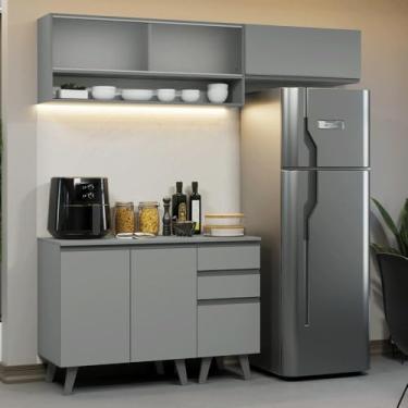 Imagem de Armário de Cozinha Compacta 200cm Cinza Nice Madesa Xa13