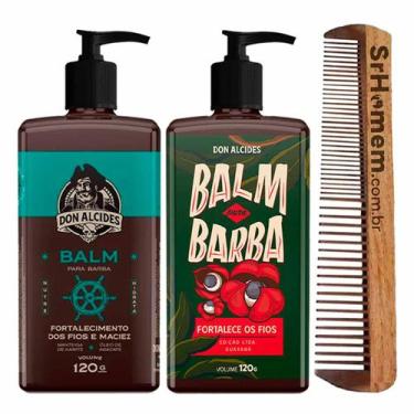 Imagem de Kit 2x Balm Barba Calico Guaraná e Pente Duplo Don Alcides