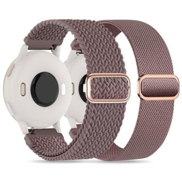 Imagem de Laband Pacote com 2 pulseiras de relógio de nylon trançado de 22 mm compatível com Garmin Vivoactive 4/Venu 2/Venu 3 de 45 mm/Forerunner 570 47 mm/265/255 Music, pulseira de substituição elástica