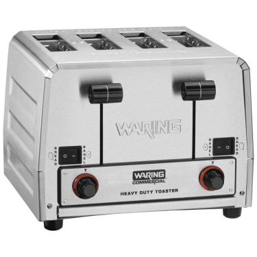 Imagem de Torradeira Elétrica em Aço Inoxidável de 4 Fatias com Plugue de 6 a 20 Fases, 208V 2800W, Waring WCT805, Prata