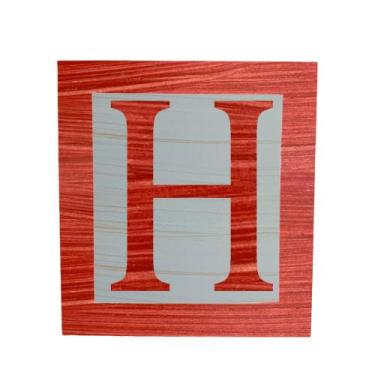 Imagem de Cubo Azul Letra Vermelha com Aplique Festa Chá de Bebê Decoração 8x8x8