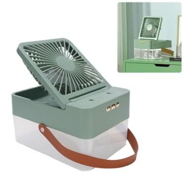 Imagem de Tanques de Água 2.5L Mesa Ventilador de Refrigeração, Som Leve e Baixo Ruído Couro Portátil Handle Desktop Ventilador Umidificador Nebulização para Home Office Quarto (Branco)