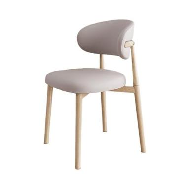 Imagem de Cadeira de jantar moderna com design ergonômico e recursos de conforto ([couro cinza claro] moldura de aço carbono cor tronco)