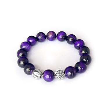 Imagem de Ruishupin Pulseira de cristal obsidiana natural, olho de tigre, obsidiana preta, pulseira de contas de 10/12/13 mm para homens e mulheres, pulseiras elásticas de cura de joias trazem sorte e