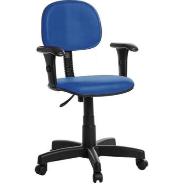 Imagem de Cadeira De Escritório Secretaria Com Braço Azul Rce - Goldflex
