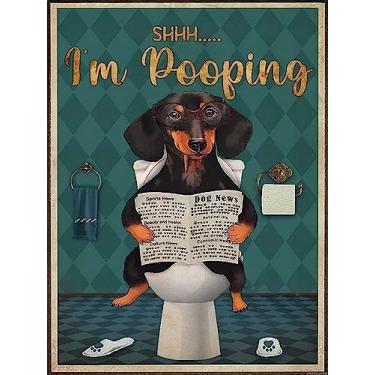 Imagem de UPABLUNSO Kits de pintura de diamante 5D Dachshund I'm Pooping Diamond Art Kits para presente pintura de diamante perfeito para decoração de arte de parede de escritório em casa, 30 x 40 cm