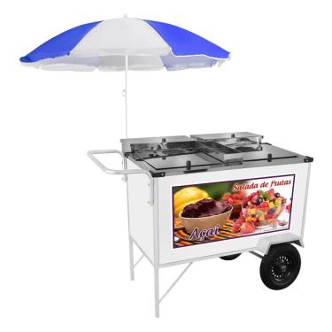 Imagem de Carrinho de Salada de Frutas Açaí com Guarda Sol Cefaz