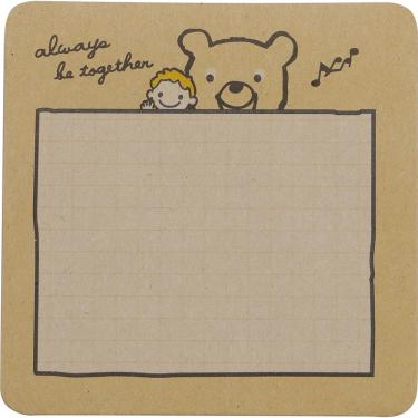 Imagem de Bloco Adesivo Craft 107x83mm 30 Folhas Papel Kraft Estampa Urso