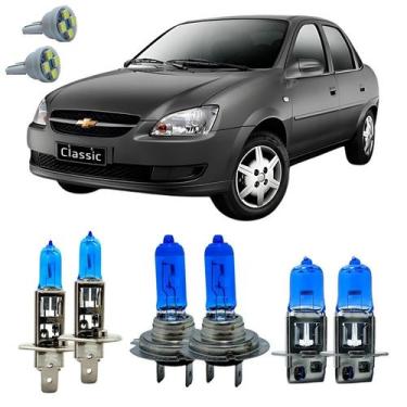 Imagem de Kit Lampadas Super Branca 8500k Corsa 2002 A 2012 + Led T10 - Cinoy/Qu