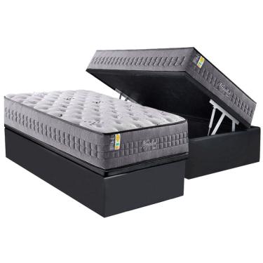 Imagem de Cama Box Baú Solteiro: Colchão Molas MasterPocket Ensacadas D Angelis Anjos Versalhes +...