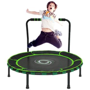 Imagem de Cama Elastica Infantil com Diâmetro e Corrimão Ajustável para até 70 kg, ENLITOYS, Verde