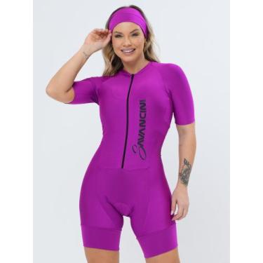 Imagem de Macaquinho De Ciclismo Feminino - Forro GEL - Fúcsia Moving Savancini 