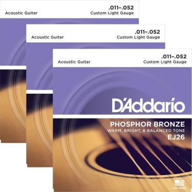 Imagem de 3 Encordoamento Violão Aço 011 Daddario Phosphor Bronze Ej26