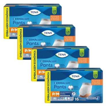 Imagem de KIT 4 Fraldas Descartável Geriátrica/Adulto Tena Pants Dermacare Taman