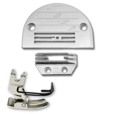 Imagem de Kit Calcador Dente Chapa De Agulha Reta Industrial Jack