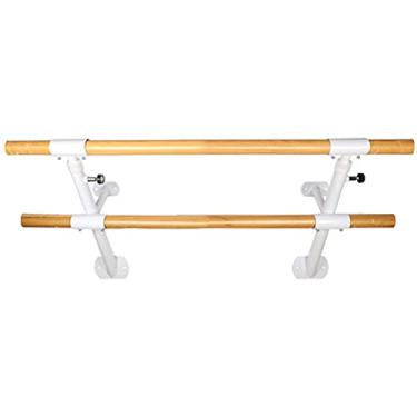 Imagem de Barras de alongamento duplo, barra de balé montada na parede, bastões ajustáveis para casa, escola, academia, balé, dança, barra elástica (tamanho: 150 cm, cor: A) (A 150 cm) (A 100 cm) (A 100 cm) (A