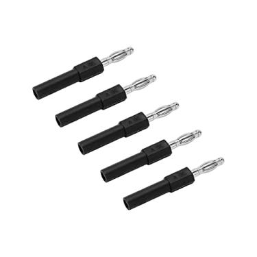 Imagem de Adaptador de plugue banana de 4 mm, fácil de usar, plugue banana de conversão de 4 mm a 2 mm para inversores para consoles de jogos de computador, preto