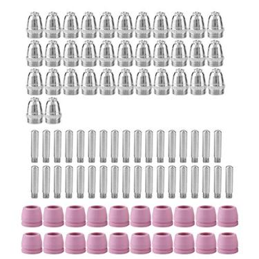 Imagem de Mavaol Kit de consumíveis para cortador de plasma, 35 elétrodos, 35 bicos, 20 copos de cerâmica, ligas, desempenho eficiente, para profissionais e amadores