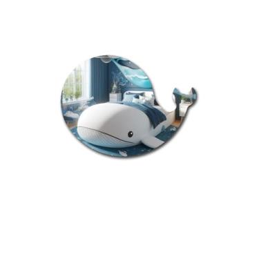 Imagem de MACGIKMIRO Baleia Espelho acrílico inquebrável espelho não quebrável espelho inquebrável espelho de parede acrílico espelhos decorativos espelhos sem moldura para decoração de sala de casa