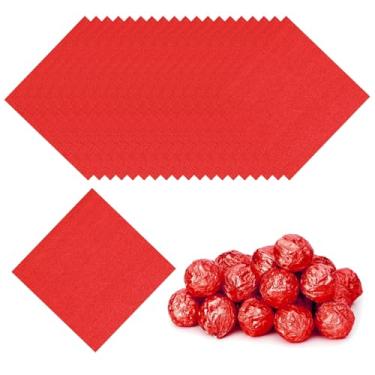 Imagem de PATIKIL Embalagens de doces de 7,5 cm, 100 peças de papel de embrulho de chocolate para decoração de doces caseiros de caramelo faça você mesmo, embalagem de bolo de chocolate, vermelho escuro