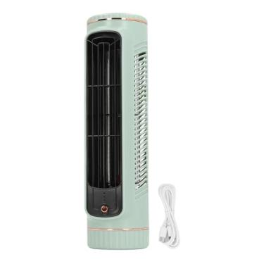 Imagem de Fan do ventilador de mesa sem lâmina silenciosa mesa recarregável ventilador de resfriamento 3 velocidades ajustáveis ​​para o quarto de quarto premium abset metal 1200mAh bateria (Verde)