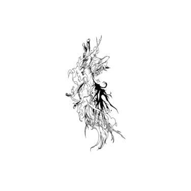 Imagem de Tatuagens de melhores amigos, raposa correndo, tatuagens de raposa, resistentes à água, resistentes, duram de 1 a 2 semanas, aparência de tatuagem real,18 x 11 cm