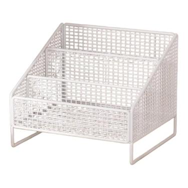 Imagem de Kuntesetty Recordes de exibição de registros, suporte de metal 3 rack de armazenamento de compartimento para imagens, Branco, 36cmx22cmx24cm