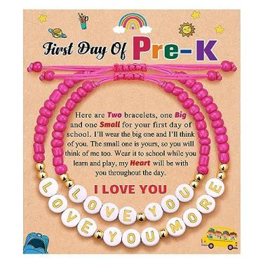 Imagem de UNGENT THEM Pulseira "First Day of School" Mommy and Me Back to School para mãe e filha, presente de volta às aulas, Small, Nylon, Sem Pedra Preciosa