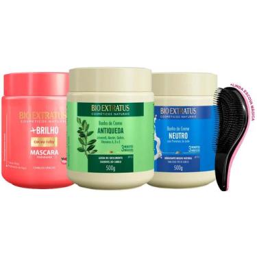 Imagem de Máscaras Bio Extratus Brilho Jaborandi Neutro 500g +Escova
