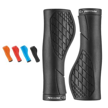 Imagem de Punhos de guidão de bicicleta, trava única na barra de alça de bicicleta, para BMX, montanha, cruzador de praia, scooter, bicicleta dobrável, alça de mão de borracha macia antiderrapante design