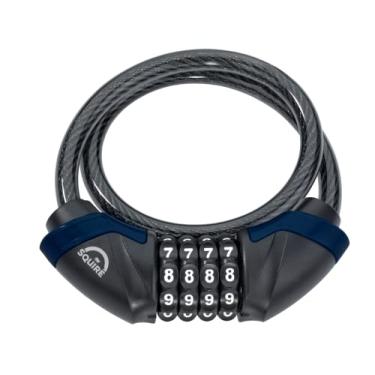 Imagem de Squire Cadeado de bicicleta resistente (Kilda Combi) - Bloqueio de cabo de combinação de 4 rodas - Bloqueio de bicicleta com combinação de aço blindado à prova de intempéries - Fechadura de combinação
