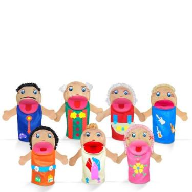 Imagem de Fantoches Família Branca 7 Personagens - 1213 - Carlu - Carlu brinqued