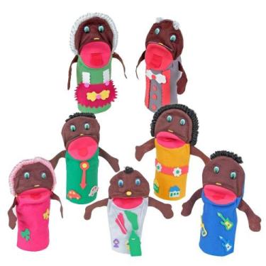 Imagem de Fantoches Família Negra 7 Personagens - 1214 - Carlu - Carlu brinquedo
