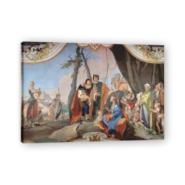 Imagem de Rachel Hiding the Idols Giovanni Battista Tiepolo Impressão em tela – Obra-prima rococó barroca, pintura escolar de Veneza, pintura a óleo decorativa para galeria doméstica 40 x 56 cm
