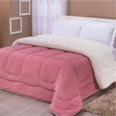 Imagem de Edredom Coberdrom Pryme Solteiro Sherpa E Manta - Rosa