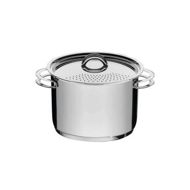Imagem de Espagueteira Tramontina Solar Em Aço Inox Fundo Triplo Com Tampa E Alças 24 Cm 7,7 L Tr...